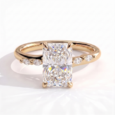 Galene Radiant Hidden Halo Ring 585 Yellow Gold front 