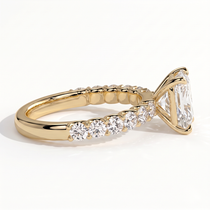 Frieda Radiant Solitaire Ring 585 Yellow Gold side view 