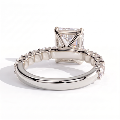 Frieda Radiant Solitaire Ring 750 White Gold back view 