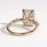 Galene Radiant Hidden Halo Ring 750 Yellow Gold back view 