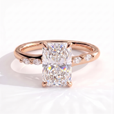 Galene Radiant Hidden Halo Ring 750 Rose Gold front 