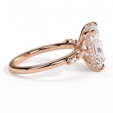 Galene Radiant Hidden Halo Ring 750 Rose Gold side view 