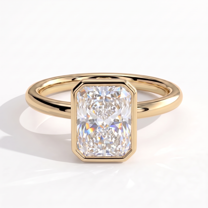 Thalia Radiant Bezel Ring 585 Yellow Gold front 