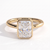 Thalia Radiant Bezel Ring 750 Yellow Gold front 