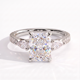 Ariadne Radiant Three Stone Ring 950 Platinum front 