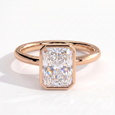 Thalia Radiant Bezel Ring 585 Rose Gold front 