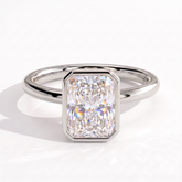 Thalia Radiant Bezel Ring 950 Platinum front 