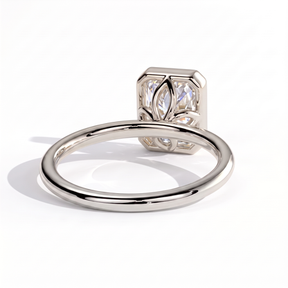 Thalia Radiant Bezel Ring 950 Platinum back view 
