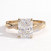 Thyra Radiant Hidden Halo Ring 585 Yellow Gold front 
