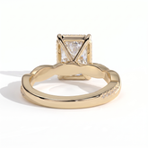 Thyra Radiant Hidden Halo Ring 750 Yellow Gold back view 