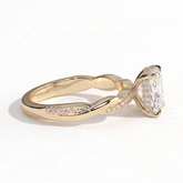Thyra Radiant Hidden Halo Ring 750 Yellow Gold side view 