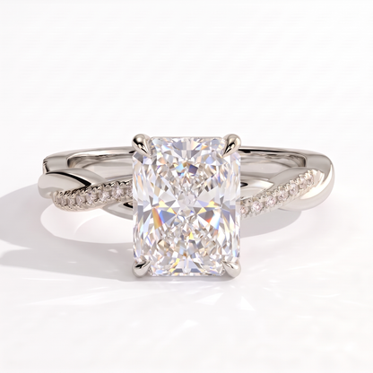 Thyra Radiant Hidden Halo Ring 585 White Gold front 