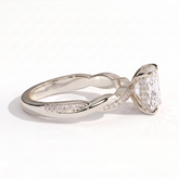 Thyra Radiant Hidden Halo Ring 585 White Gold side view 