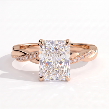 Thyra Radiant Hidden Halo Ring 585 Rose Gold front 