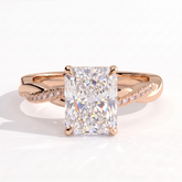 Thyra Radiant Hidden Halo Ring 750 Rose Gold front 