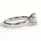 Round lab-grown diamond solitaire engagement ring in 950 platinum, detail view 