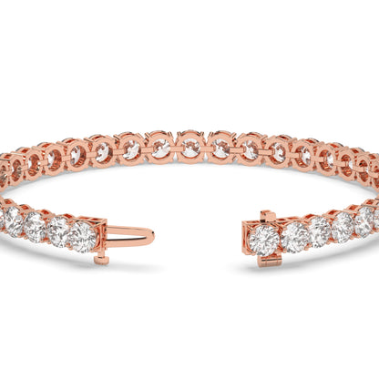 Ilona Tennisarmband mit Labordiamanten im Brillantschliff aus 585 Roségold, Verschluss geöffnet, Detailansicht 
