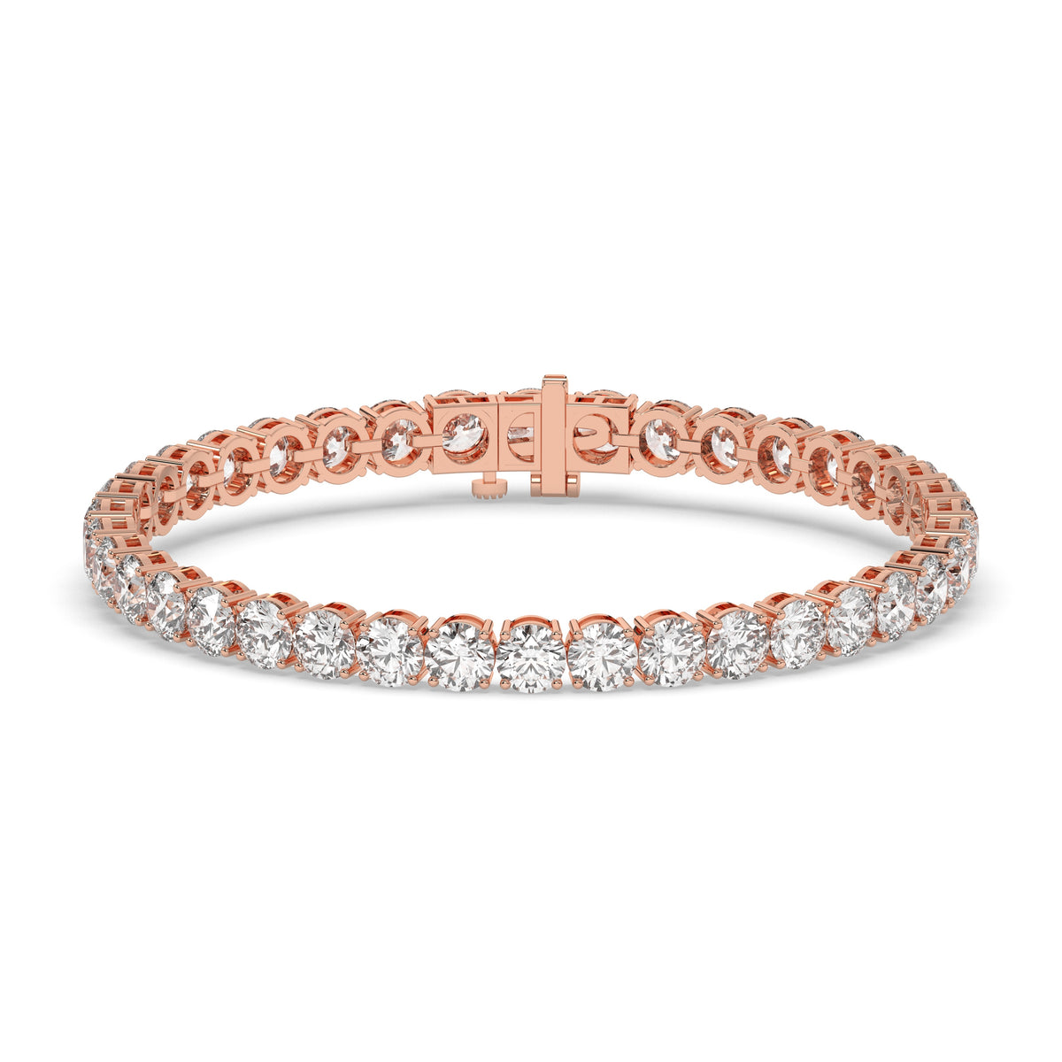 Ilona Tennisarmband mit Labordiamanten im Brillantschliff aus 585 Roségold, Vorderansicht 