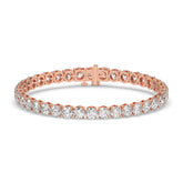 Ilona Tennisarmband mit Labordiamanten im Brillantschliff aus 585 Roségold, Vorderansicht 