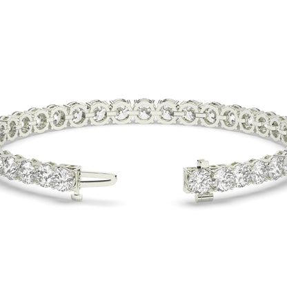 Ilona Tennisarmband mit Labordiamanten im Brillantschliff aus 585 Weißgold, Verschluss geöffnet, Detailansicht 