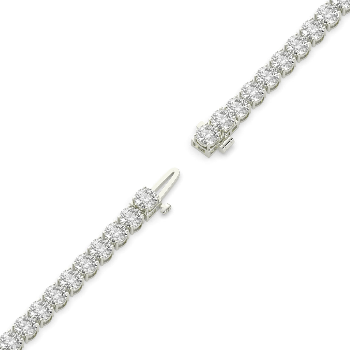 Ilona Tennisarmband mit Labordiamanten im Brillantschliff aus 585 Weißgold, volle Länge, Diagonalansicht 