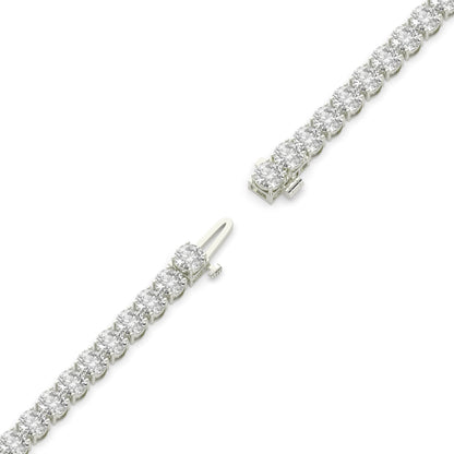 Ilona Tennisarmband mit Labordiamanten im Brillantschliff aus 585 Weißgold, volle Länge, Diagonalansicht 