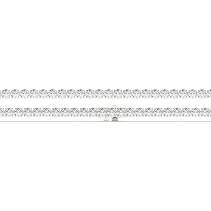 Ilona Tennisarmband mit Labordiamanten im Brillantschliff aus 585 Weißgold, flach liegend, volle Länge 