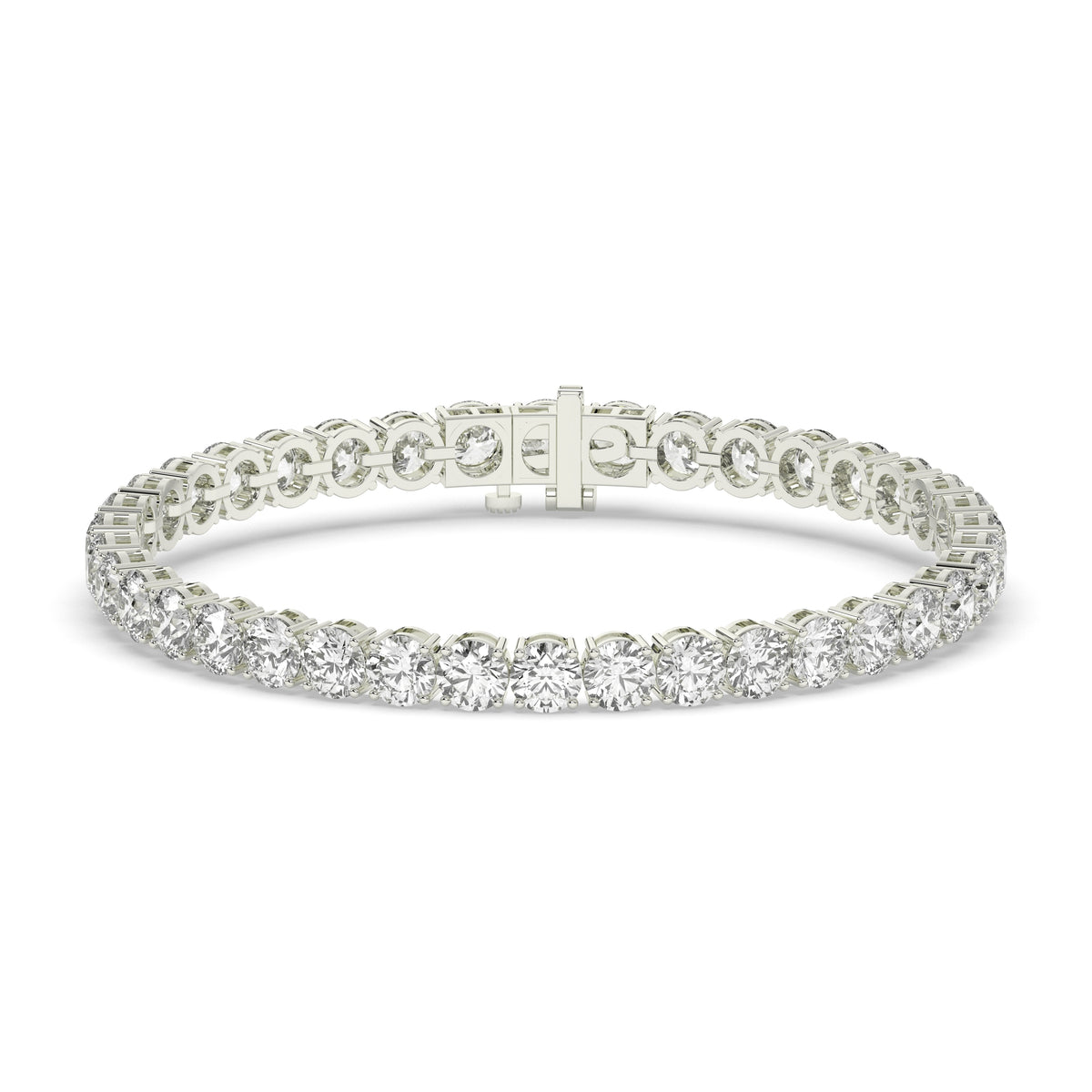 Ilona Tennisarmband mit Labordiamanten im Brillantschliff aus 585 Weißgold, Vorderansicht 