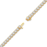 Ilona Tennisarmband mit Labordiamanten im Brillantschliff aus 585 Gelbgold, volle Länge, Diagonalansicht 