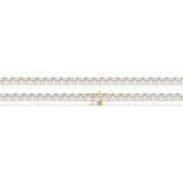 Ilona Tennisarmband mit Labordiamanten im Brillantschliff aus 585 Gelbgold, flach liegend, volle Länge 