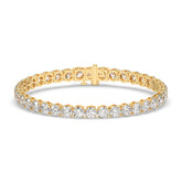 Ilona Tennisarmband mit Labordiamanten im Brillantschliff aus 585 Gelbgold, Vorderansicht 