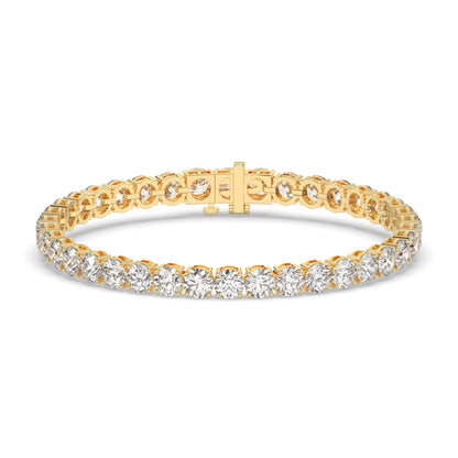 Ilona Tennisarmband mit Labordiamanten im Brillantschliff aus 585 Gelbgold, Vorderansicht 