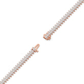 Imke Tennisarmband mit Labordiamanten im Marquiseschliff (schräg gesetzt) aus 585 Roségold, volle Länge, Diagonalansicht 