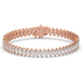 Imke Tennisarmband mit Labordiamanten im Marquiseschliff (schräg gesetzt) aus 585 Roségold, Vorderansicht 