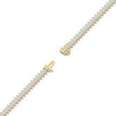 Imke Tennisarmband mit Labordiamanten im Marquiseschliff (schräg gesetzt) aus 585 Gelbgold, volle Länge, Diagonalansicht 