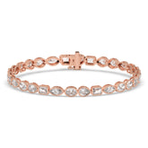 Jana Tennisarmband mit Labordiamanten in verschiedenen Formen mit Zargenfassung aus 585 Roségold, Vorderansicht 
