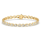 Jana Tennisarmband mit Labordiamanten in verschiedenen Formen mit Zargenfassung aus 585 Gelbgold, Vorderansicht 