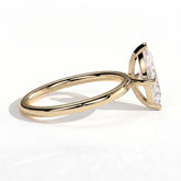 Marquise lab-grown diamond solitaire engagement ring in 18K (750) yellow gold, detail view 