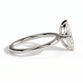 Marquise lab-grown diamond solitaire engagement ring in 950 platinum, detail view 