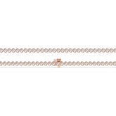 Lea round bezel lab-grown diamond tennis bracelet in 14K (585) rose gold, laid flat, full length 