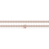 Magda Tennisarmband mit Labordiamanten im Ovalschliff mit Zargenfassung aus 585 Roségold, flach liegend, volle Länge 