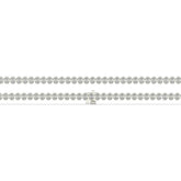 Magda Tennisarmband mit Labordiamanten im Ovalschliff mit Zargenfassung aus 585 Weißgold, flach liegend, volle Länge 