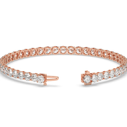 Mareike Tennisarmband mit Labordiamanten im Brillantschliff aus 585 Roségold, Verschluss geöffnet, Detailansicht 