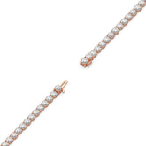 Mareike Tennisarmband mit Labordiamanten im Brillantschliff aus 585 Roségold, volle Länge, Diagonalansicht 
