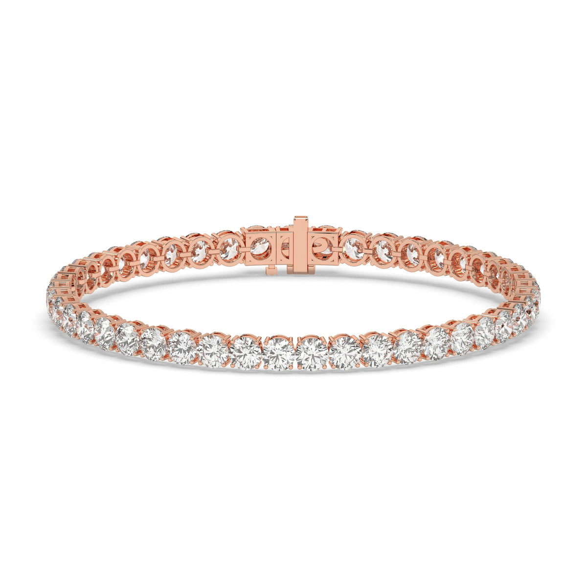 Mareike Tennisarmband mit Labordiamanten im Brillantschliff aus 585 Roségold, Vorderansicht 