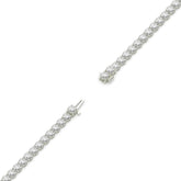 Mareike Tennisarmband mit Labordiamanten im Brillantschliff aus 585 Weißgold, volle Länge, Diagonalansicht 