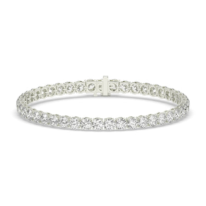 Mareike Tennisarmband mit Labordiamanten im Brillantschliff aus 585 Weißgold, Vorderansicht 