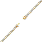 Mareike Tennisarmband mit Labordiamanten im Brillantschliff aus 585 Gelbgold, volle Länge, Diagonalansicht 