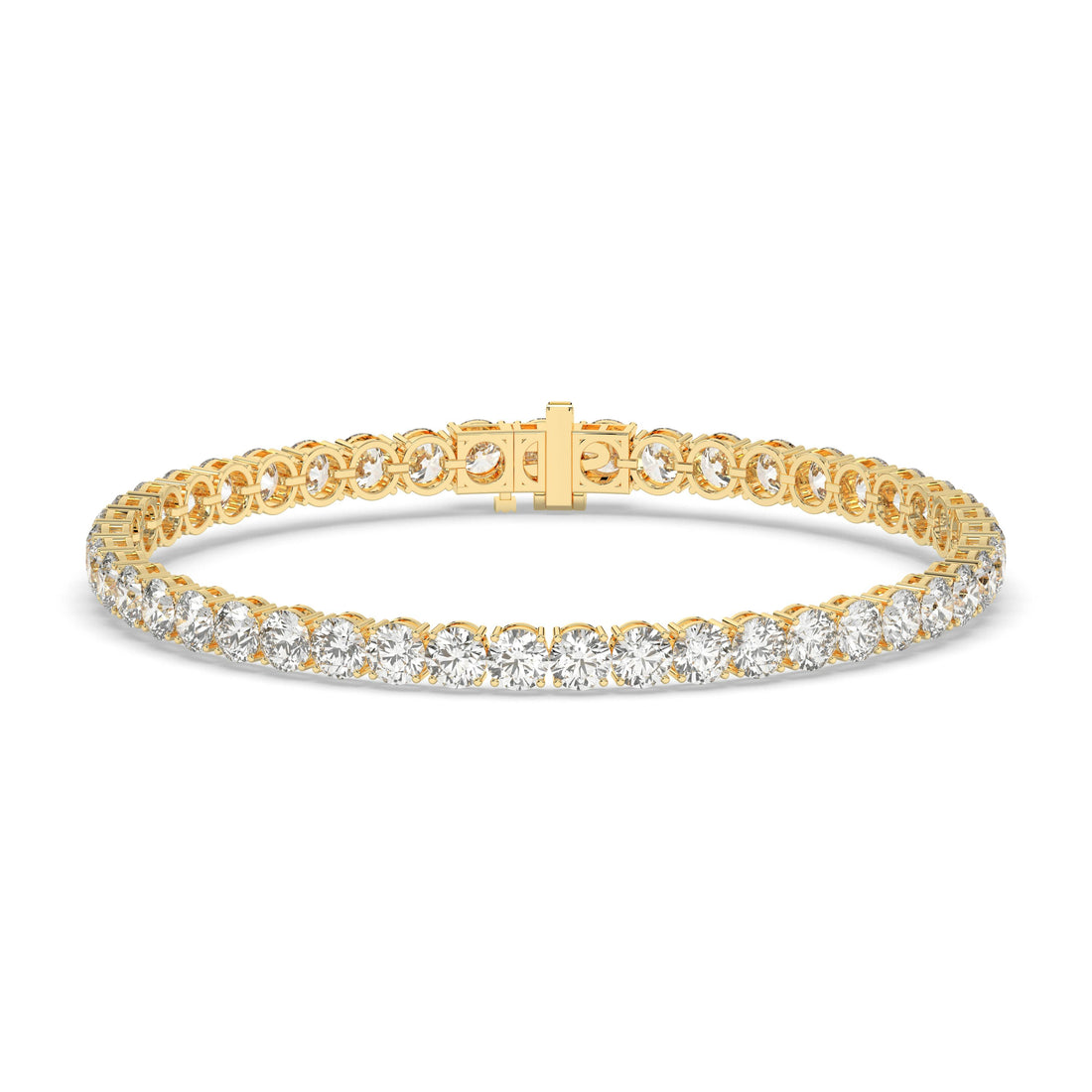 Mareike Tennisarmband mit Labordiamanten im Brillantschliff aus 585 Gelbgold, Vorderansicht 