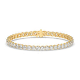 Mareike Tennisarmband mit Labordiamanten im Brillantschliff aus 585 Gelbgold, Vorderansicht 